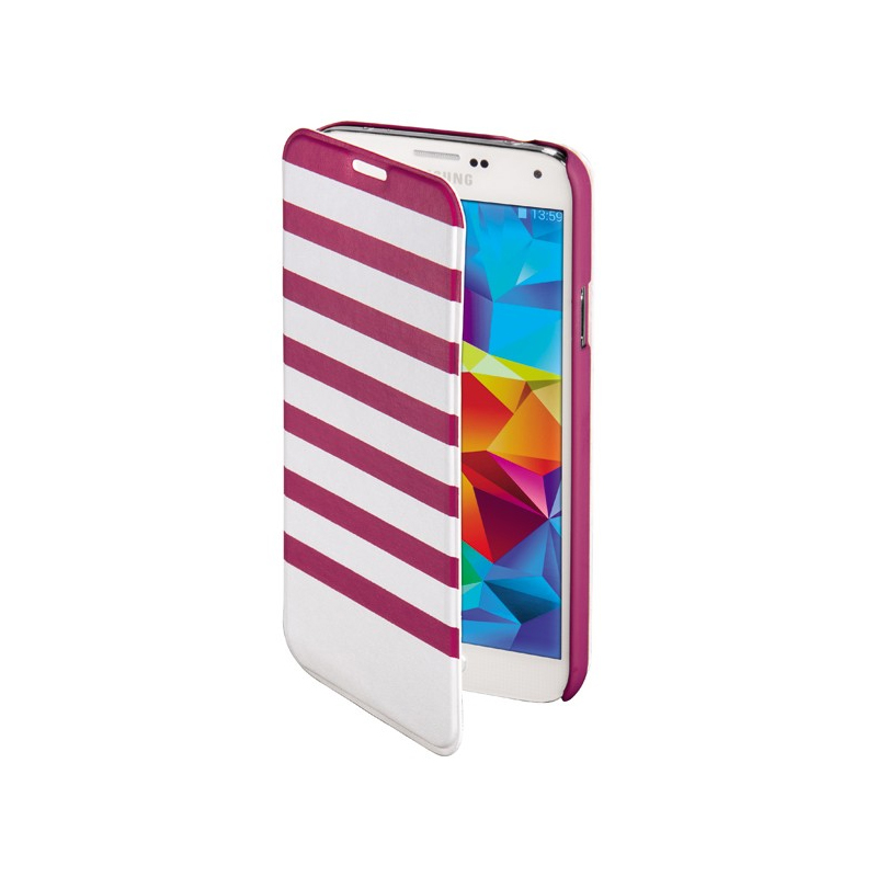 Husa Booklet Stripes Samsung Galaxy S5 Hama, Rosu/Alb
