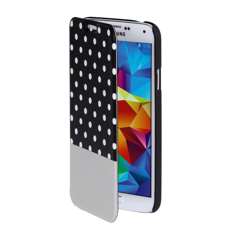 Husa Booklet Lovely Dots Samsung Galaxy S5 Hama, Negru/Alb