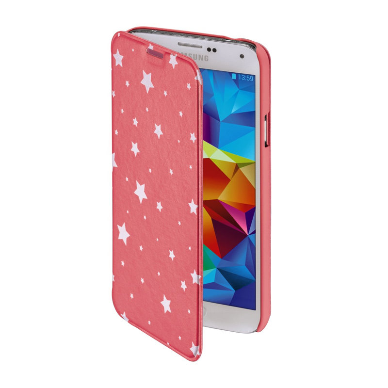Husa Booklet Lumi Stars Samsung Galaxy S5, Roz/Alb