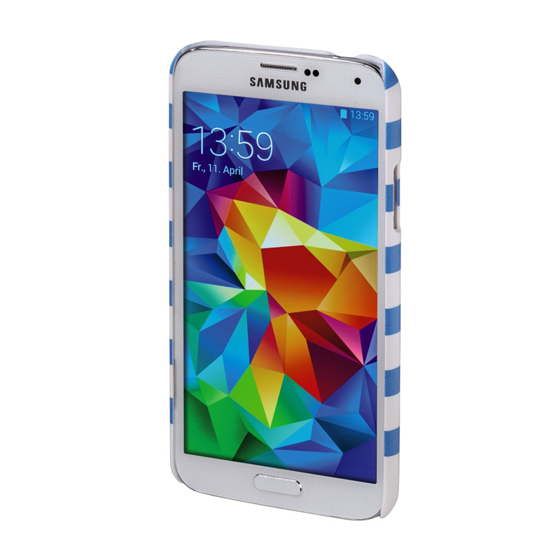 Carcasa Stripes Samsung Galaxy S5 Hama, Albastru/Alb