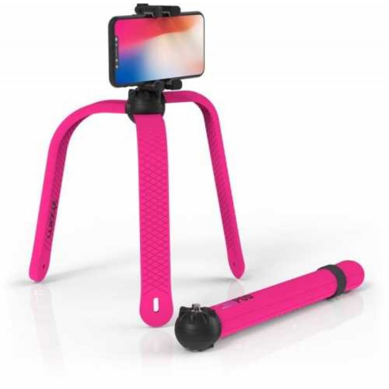 Selfie stick 3Pod Zbam, trepied flexibil, telecomanda bluetooth, Roz shopu.ro