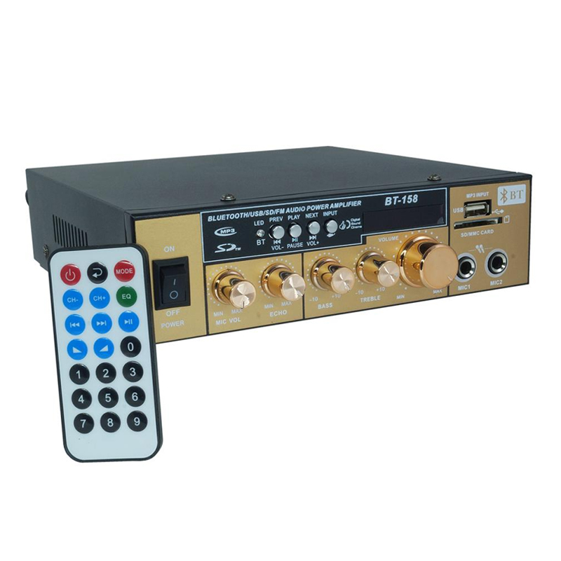 Amplificator receiver Bluetooth BT-158, USB, telecomanda inclusa General