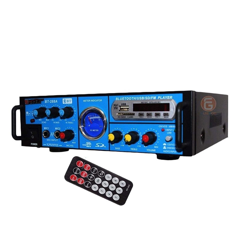 Amplificator profesional tip statie Teli, 160 W RMS, Bluetooth, USB, SD Card, Radio FM, 2 Intrari microfon shopu.ro