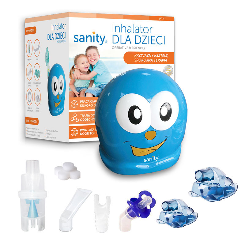 Aparat aerosoli Sanity Inhaler Kids, nebulizator cu compresor pentru copii
