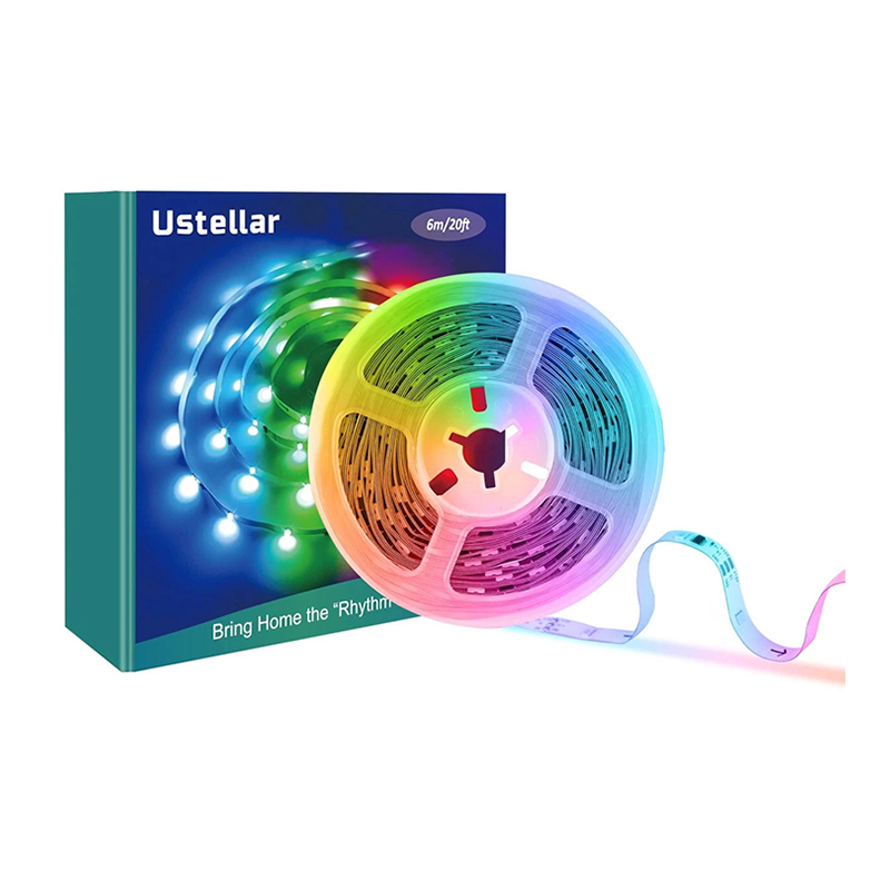 Banda LED Ustellar, 6 m, 18 LED/m, sincronizare muzica, Wi-Fi, telecomanda inclusa, RGB shopu.ro