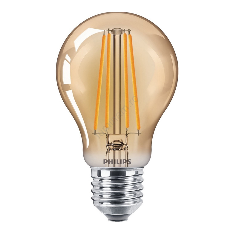 Bec LED Philips, A60, 5.5 W, 240 V, E27, 2500 K, 600 lumeni, A++, Gold