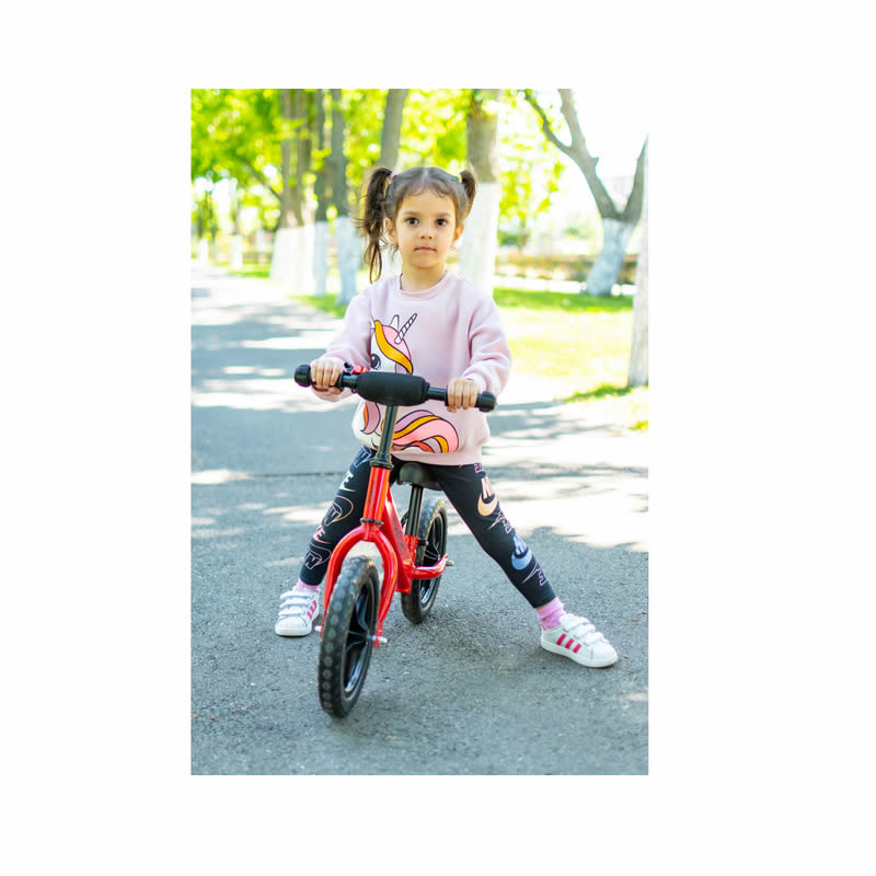 Bicicleta Maxtar pentru copii fara pedale Sebra, roti 12 inch, Rosu