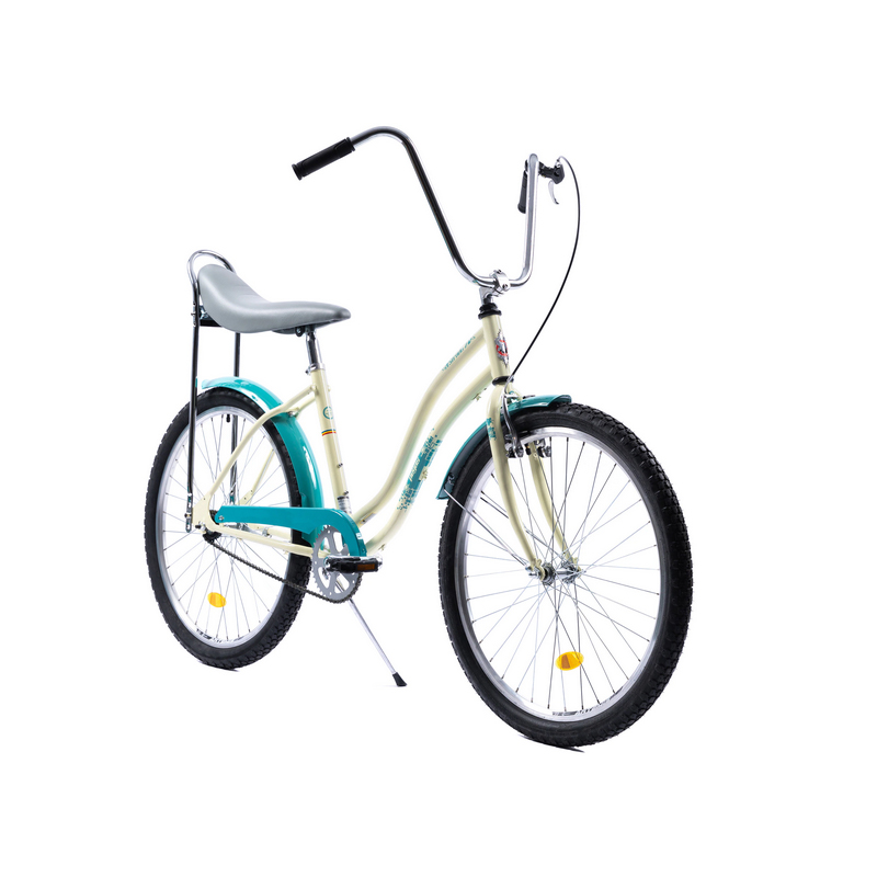 Bicicleta Pegas Strada, 26 inch, 1 viteza, furca fixa, cadru ote, spite, V-brake, Crem