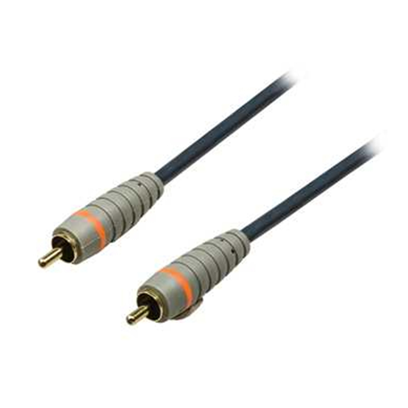 Cablu digital coaxial Bandridge, RCA tata, 0.5 m, Gri/Negru