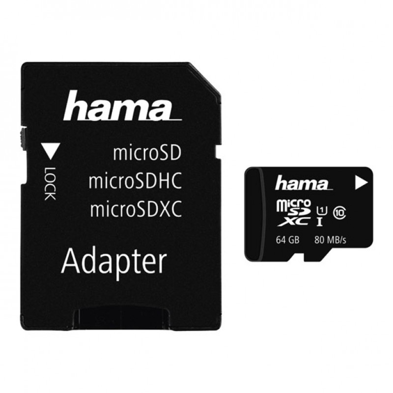 Card microSDXC Hama, capacitate 64 GB, clasa viteza 10 UHS, adaptor inclus Hama