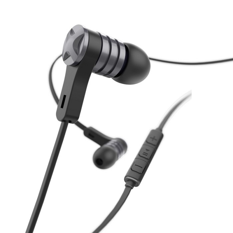 Casti Intense Hama, in ear, microfon, cablu plat, 1.2 m, Negru