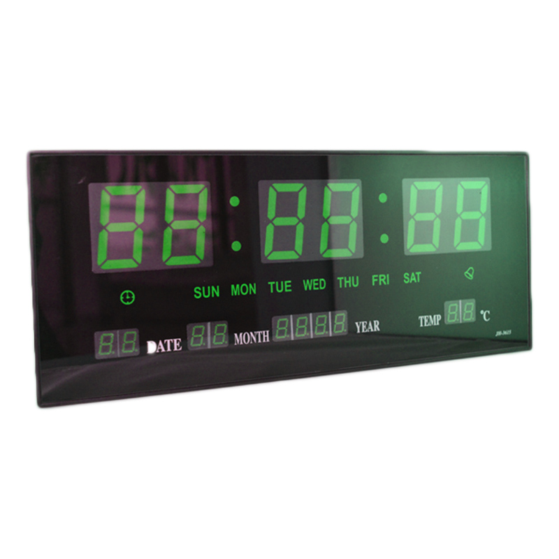 Ceas digital de perete 3615, alarma, LED verde