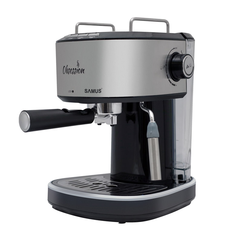 Espressor cafea Samus Obsession, 850 W, rezervor 1200 ml, presiune 20 bari, Argintiu