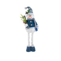 Figurina Decorativa de Craciun Om de Zapada Alb cu Picioare Extensibile, 66-90 cm Figurina Decorativa de Craciun Om de Zapada Alb cu Picioare Extensibile, 66-90 cm