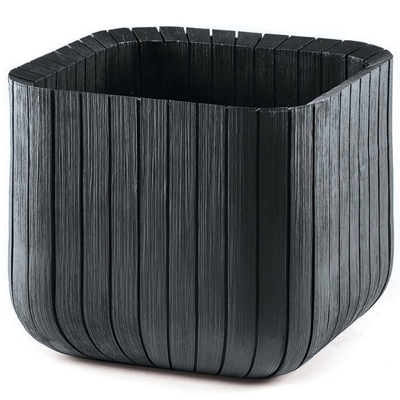 Ghiveci din plastic Curver, pentru exterior, patrat, 39.5 x 39.5 x 39.5 cm, negru Curver