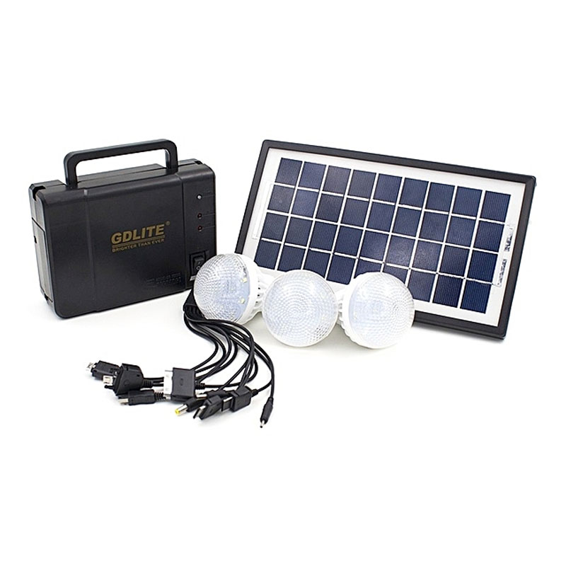 Kit solar Gdlite GD8006A, USB, 3 becuri LED