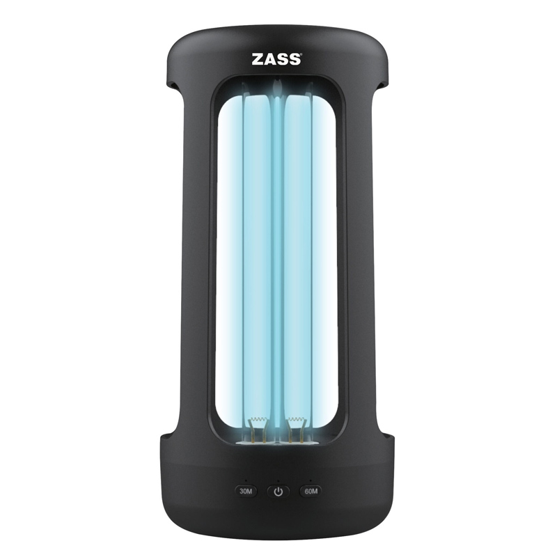 Lampa germicida cu lumina UV Zass, 20 W, rata de sterilizare 99.99%, Negru shopu.ro