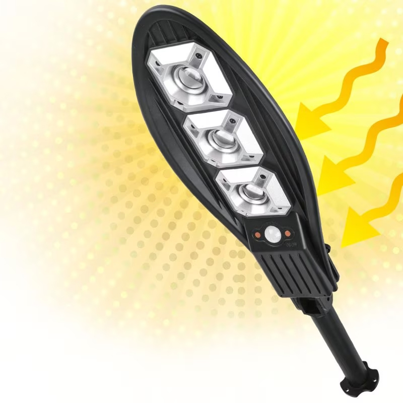 Lampa solara stradala cu senzor de miscare, panou solar incorporat, brat de montare inclus, telecomanda