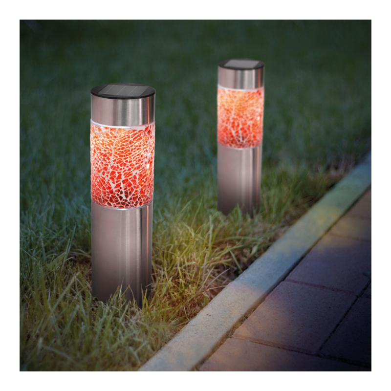 Lampa solara Family, 600 mAh, autonomie 6-8 h, 6 x 6 x 22 cm, LED, lumina alb cald, plastic/inox, Negru