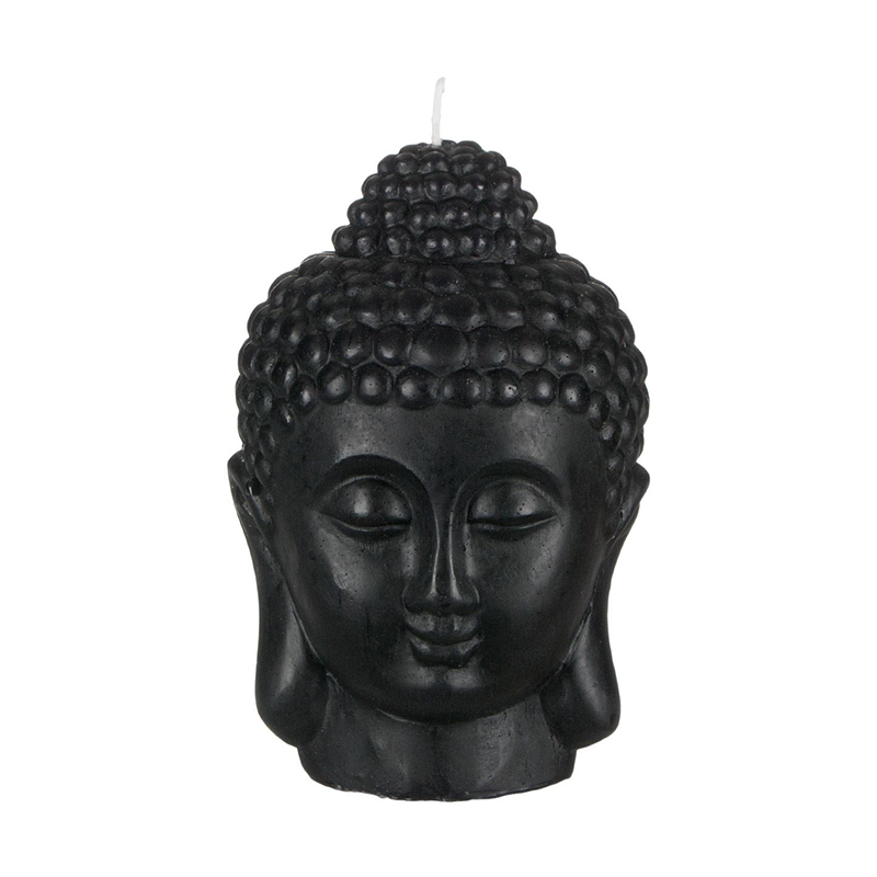 Poza Lumanare decorativa 3D Buddha Face, 14 x 18 cm, parafina, Negru