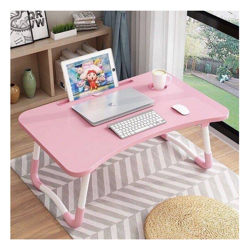Masuta pliabila pentru laptop All Pink, 60 x 40 x 28 cm, suport pahar