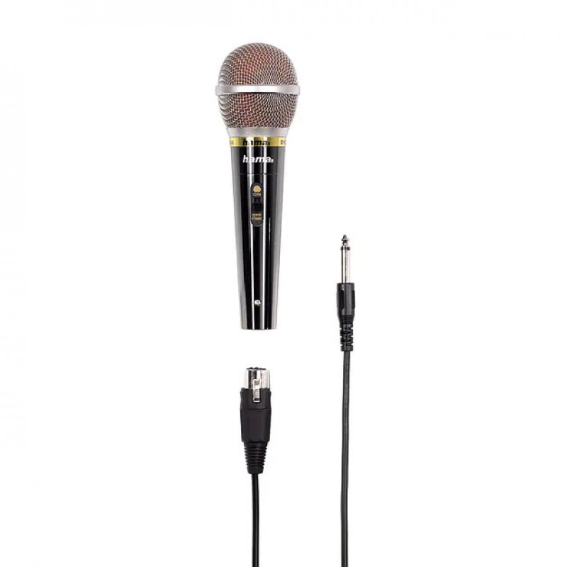 Microfon Dinamic Hama DM60, 600 ohm, lungim cablu 3 m, Negru