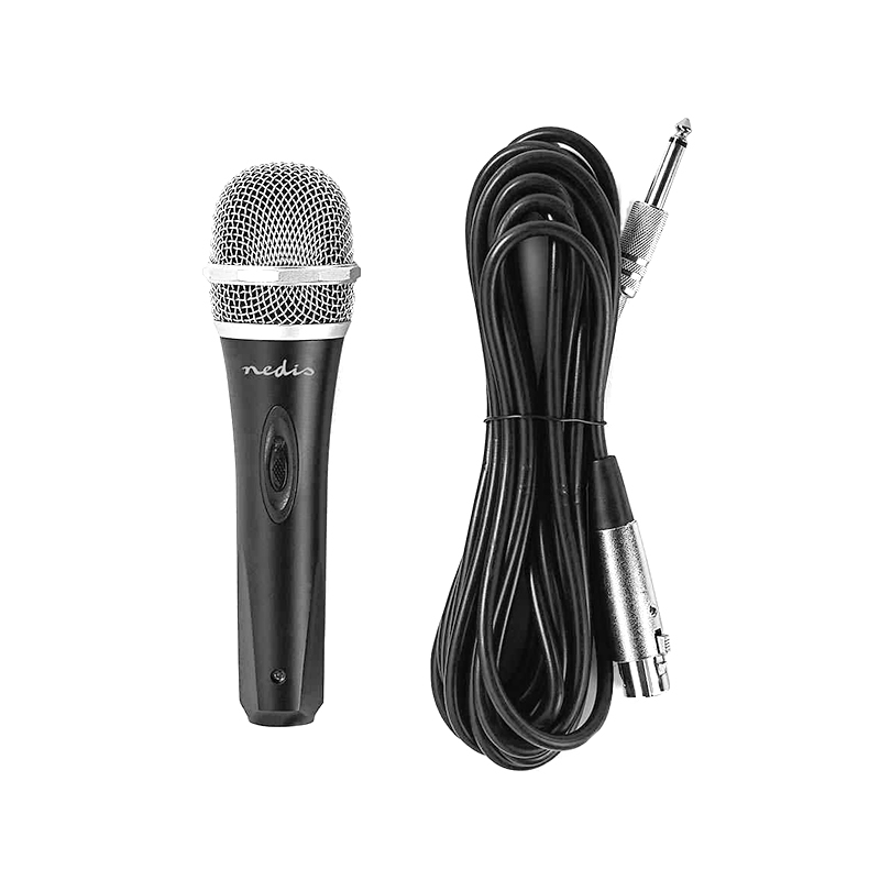 Microfon dinamic Nedis, 6.35 mm, 72 dB, cablu 5 m, metal