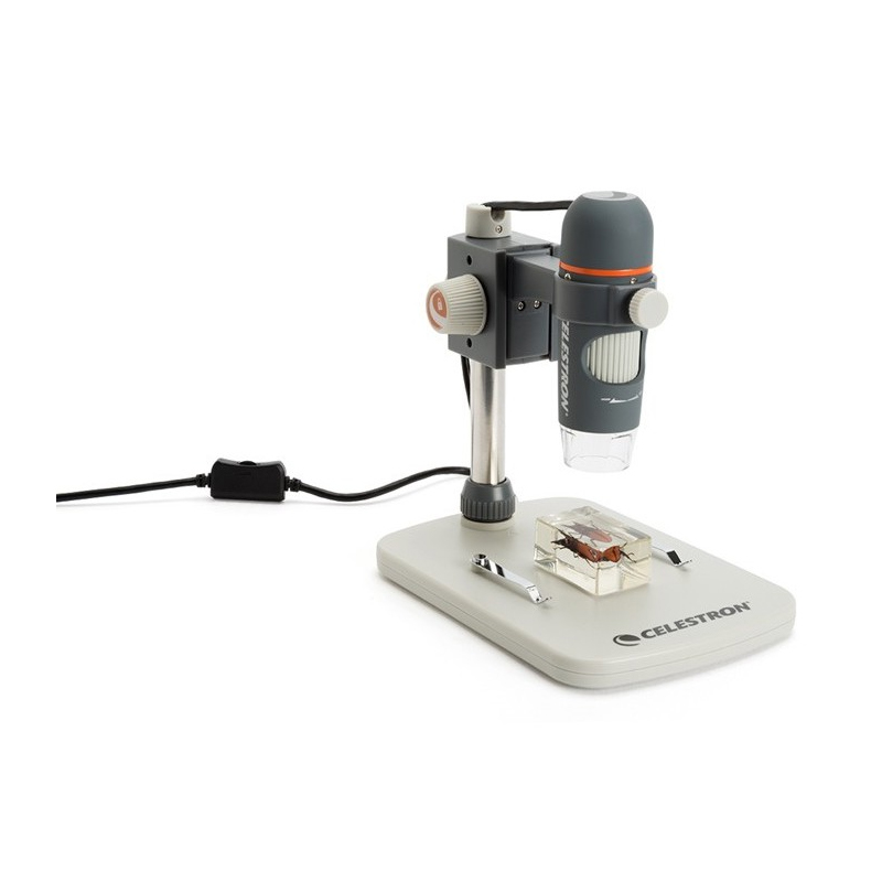 Microscop digital de buzunar HDM Pro Celestron, 20-200 x, iluminare LED, cablu USB