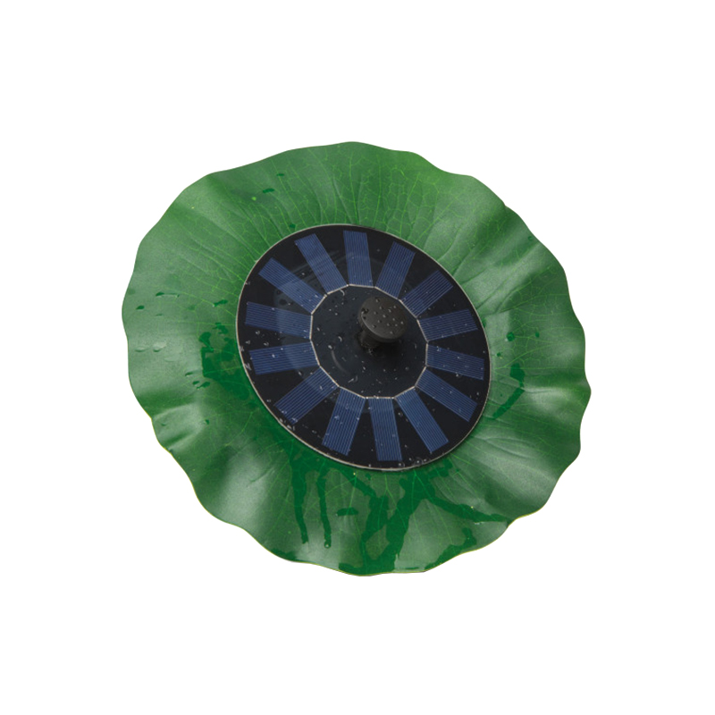 Mini fantana arteziana solara Family Pound, 1.4 W, 285 x 285 mm, ABS, model frunza de lotus, Verde/Negru Family Pound