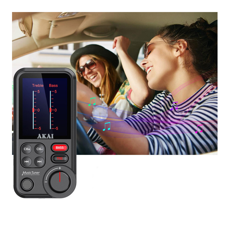 Modulator FM Bluetooth Akai, USB, Micro SD Card reader, functie incarcator telefon, microfon incorporat si egalizator