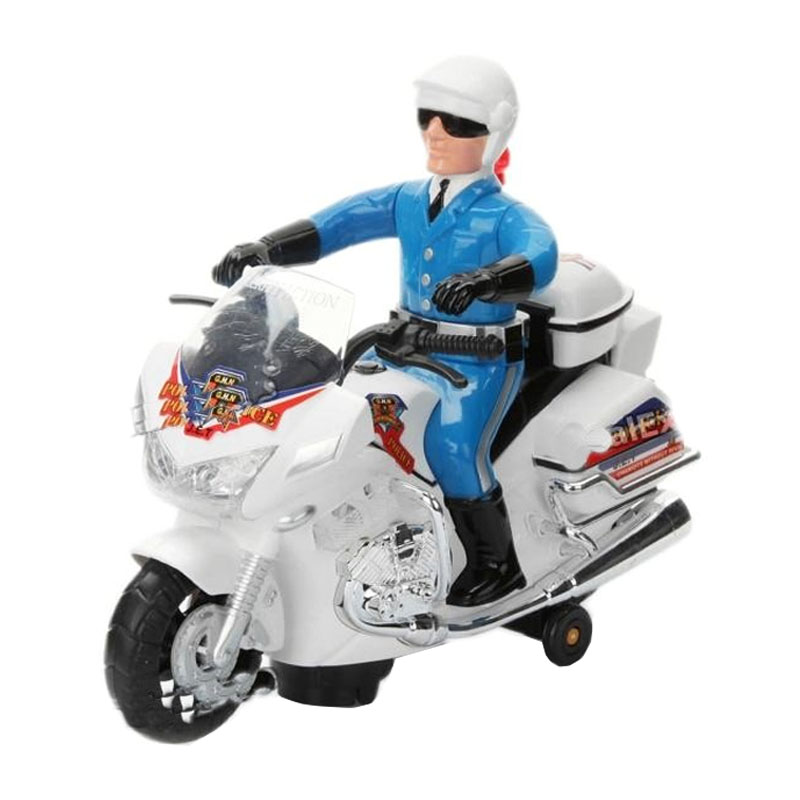 Motocicleta politie cu sunete si lumini, Albastru/Alb General