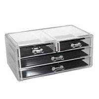 Organizator cosmetice, 23 x 12 x 10 cm, 4 sertare, Transparent Organizator cosmetice, 23 x 12 x 10 cm, 4 sertare, Transparent