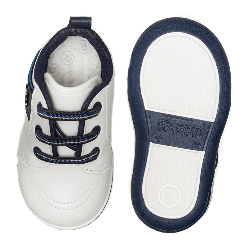 Pantofi Pimpolho, marimea 23, 14 cm, 16-18 luni, Alb/Albastru