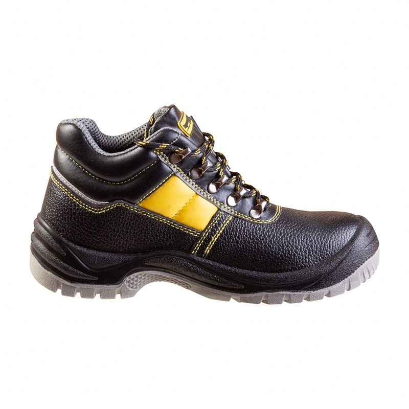 Pantofi de protectie WS3 Top Master, marimea 45, piele naturala, talpa poliuretan, bombeu metalic, parti reflectorizante, Negru/Galben