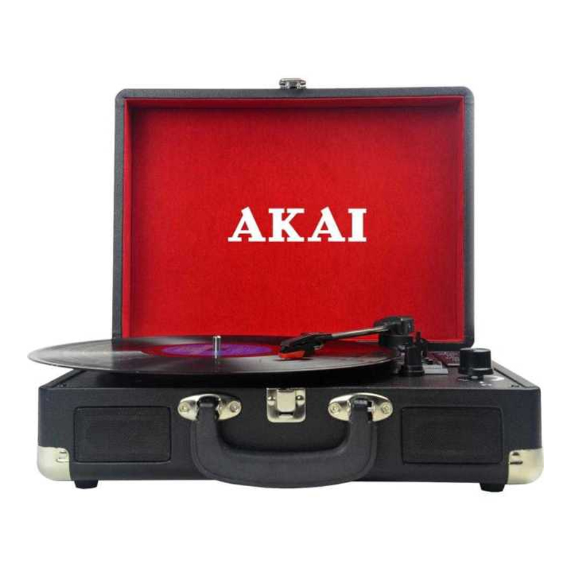 Pick-up Akai, 3 W, USB, 2 x 4 Ohm, difuzor stereo, 1 x RCA, intrare casti, model valiza