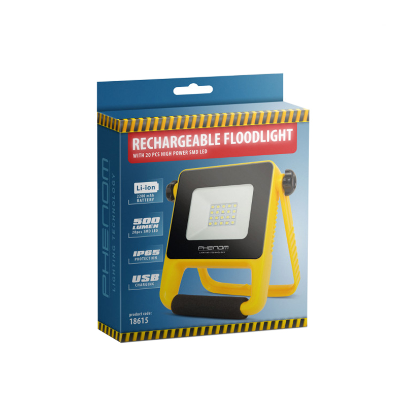 Reflector LED plaibil Phenom, 10 W, 500 lm, 6000 K, 150 x 160 x 32 mm, 2200 mAh