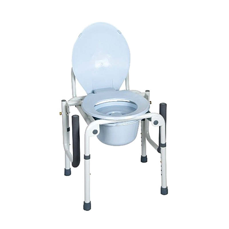Scaun WC de camera cu maner Moretti, 60-78 cm, otel, capac vinil, galeata plastic, functie 4 in 1, maxim 130 kg Moretti