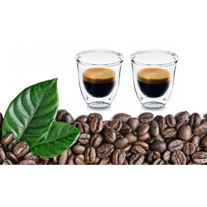 Set pahare Espresso DelCaffe, 80 ML, sticla termorezistenta, perete dublu, 2 bucati 