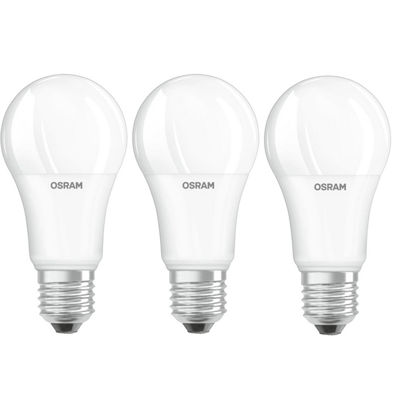 Set Becuri LED Osram Base Classic, A100, 13 W, 1521 Lumeni, 2700 K, 240 V, E27, A+, 3 bucati OSRAM imagine noua 2022