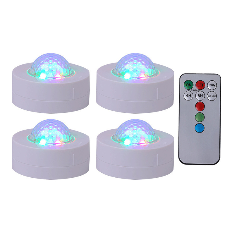 Set lumini stroboscopice Party Astro, LED RGB, 4 bucati, telecomanda inclusa General