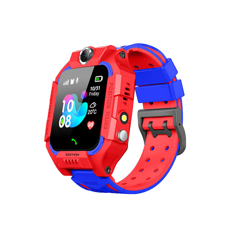 Smartwatch Loomax, 1.44 inch, afisaj digital, autonomie 72 h, bratara silicon, camera incorporata, Rosu/Albastru Loomax