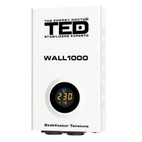 Stabilizator retea TED Electric, 1000 VA, 600 W, ecran LCD, 2 iesiri schuko, unda sinusoidala pura