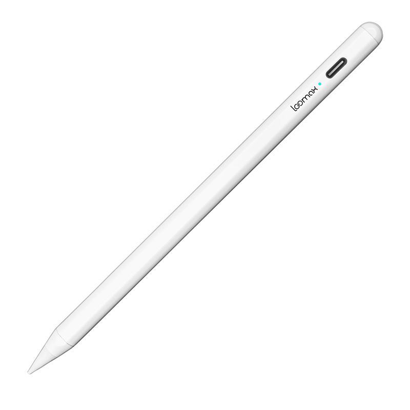 Stylus Pen tableta Loomax, 167 x 9.7 mm, aluminiu, 140 mAh, 10 penite anti-zgarieturi, 1 functie palm rejection, magnetic, USB-C, Alb Loomax