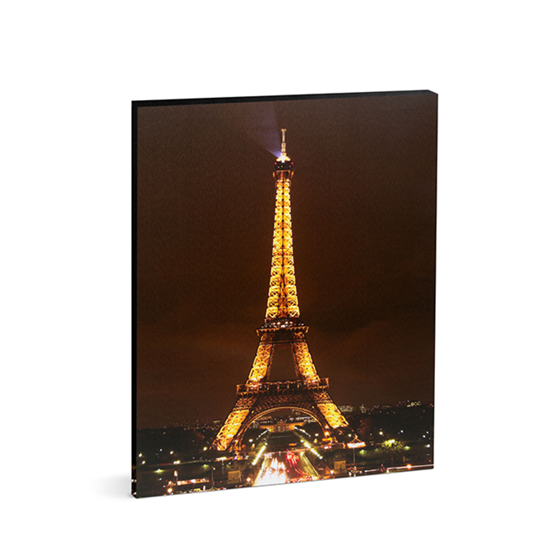 Tablou decorativ cu LED Turnul Eiffel Family Pound, 38 x 48 cm, 2 x AA, 16 LED-uri, alb cald