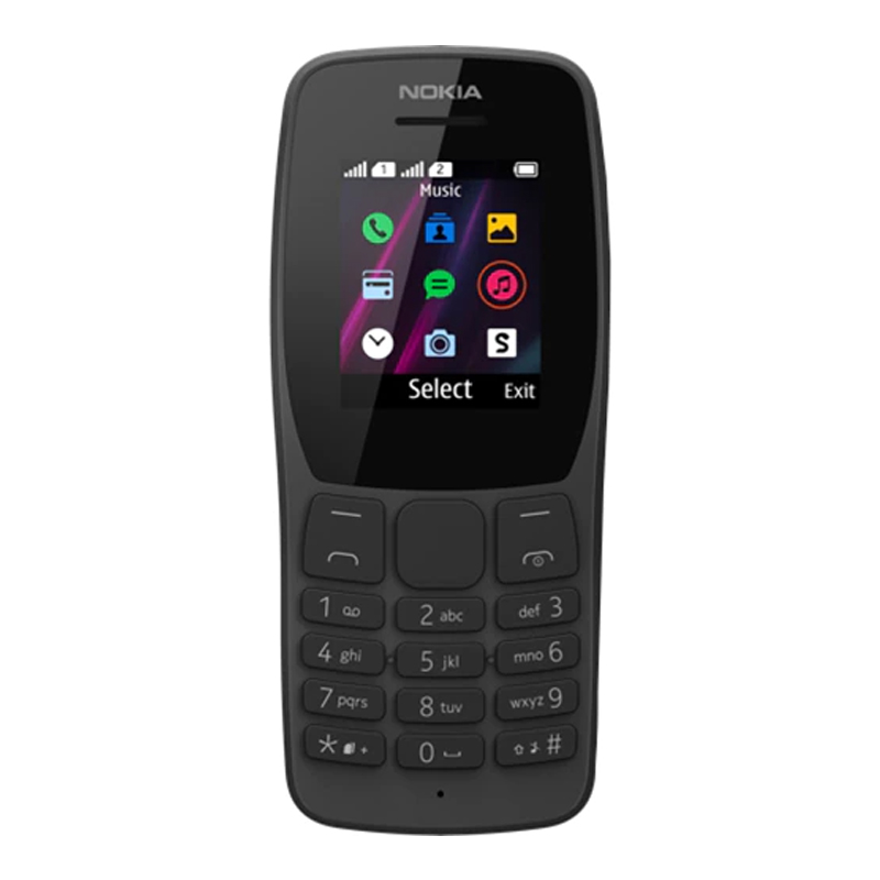 Telefon mobil Nokia 110 , ecran 1.77 inch, 2G, 4 MB, Dual SIM, 800 mAh, editie 2019, Negru