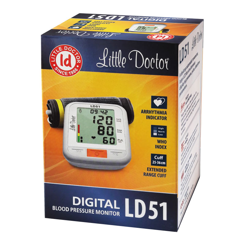 Tensiometru electronic de brat Little Doctor LD 51, afisaj XXL, detector aritmie, indicator WHO
