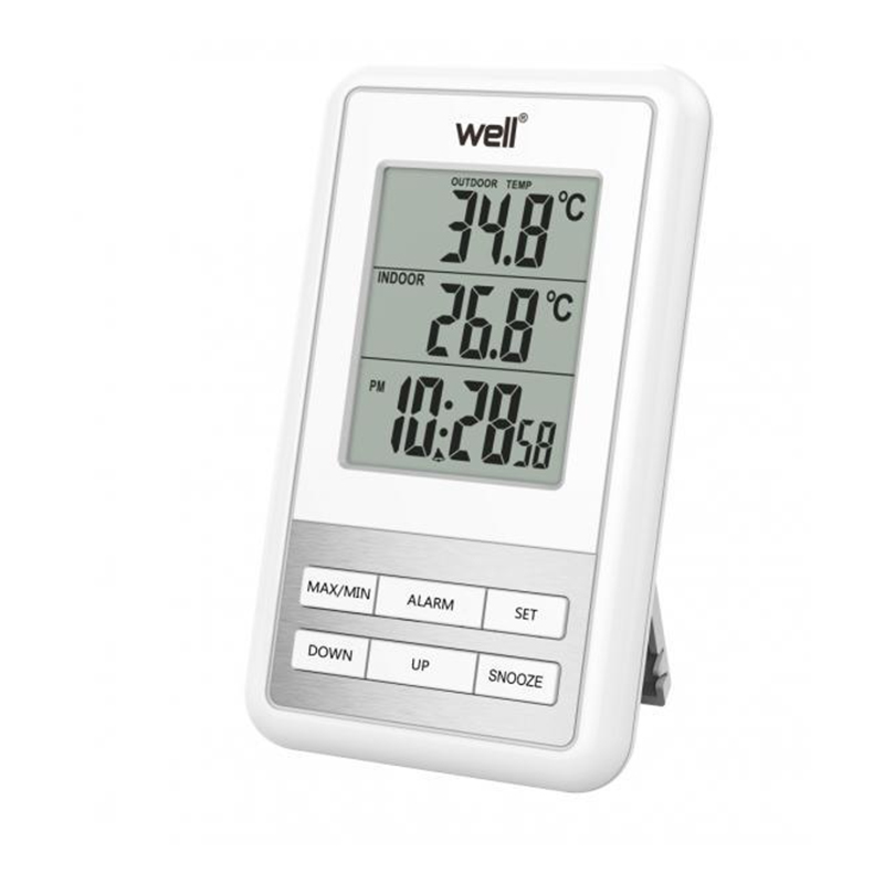 Termometru digital de interior/exterior Sense Well, 124 x 73 x 25 mm, 2 x AAA, functie alarma shopu.ro
