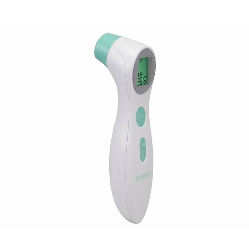 Termometru multifunctional Beper, 2 x AAA, 10 masuratori, afisaj LCD, ABS, infrarosu