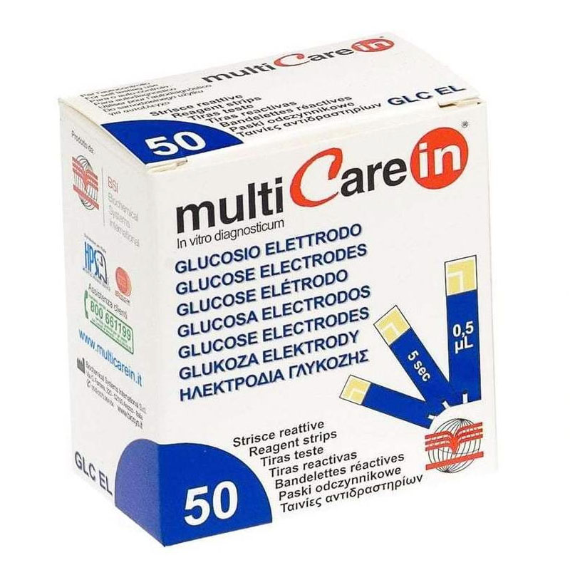 Teste glucoza pentru aparatul Multicare-IN, 50 teste/cutie