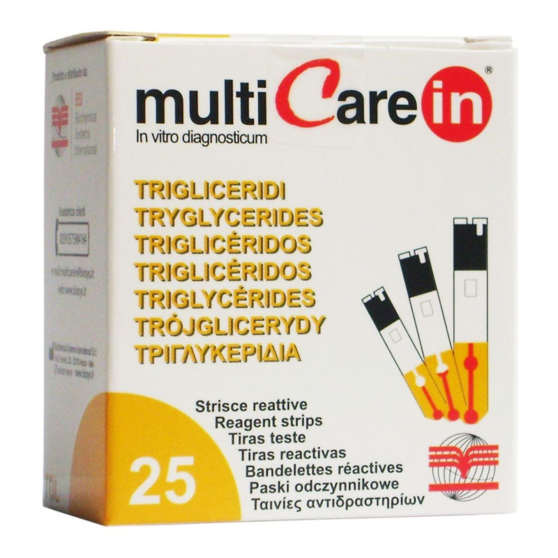 Teste trigliceride pentru aparatul Multicare-IN, 25 teste/cutie